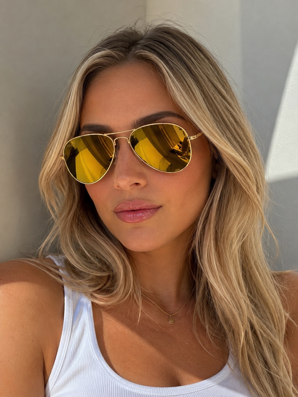 Ray Ban gold mirror aviators